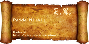 Radda Mihály névjegykártya
